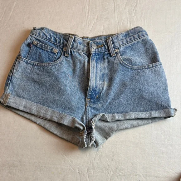 Ralph Lauren Polo Jeans Classic Blue Denim Rolled Hem Shorts Size 6 - Picture 1 of 10